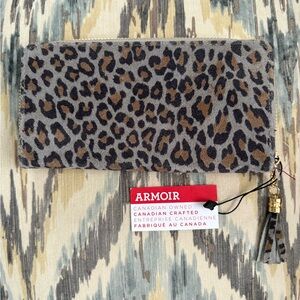 Armoir Leopard Print Suede Wallet